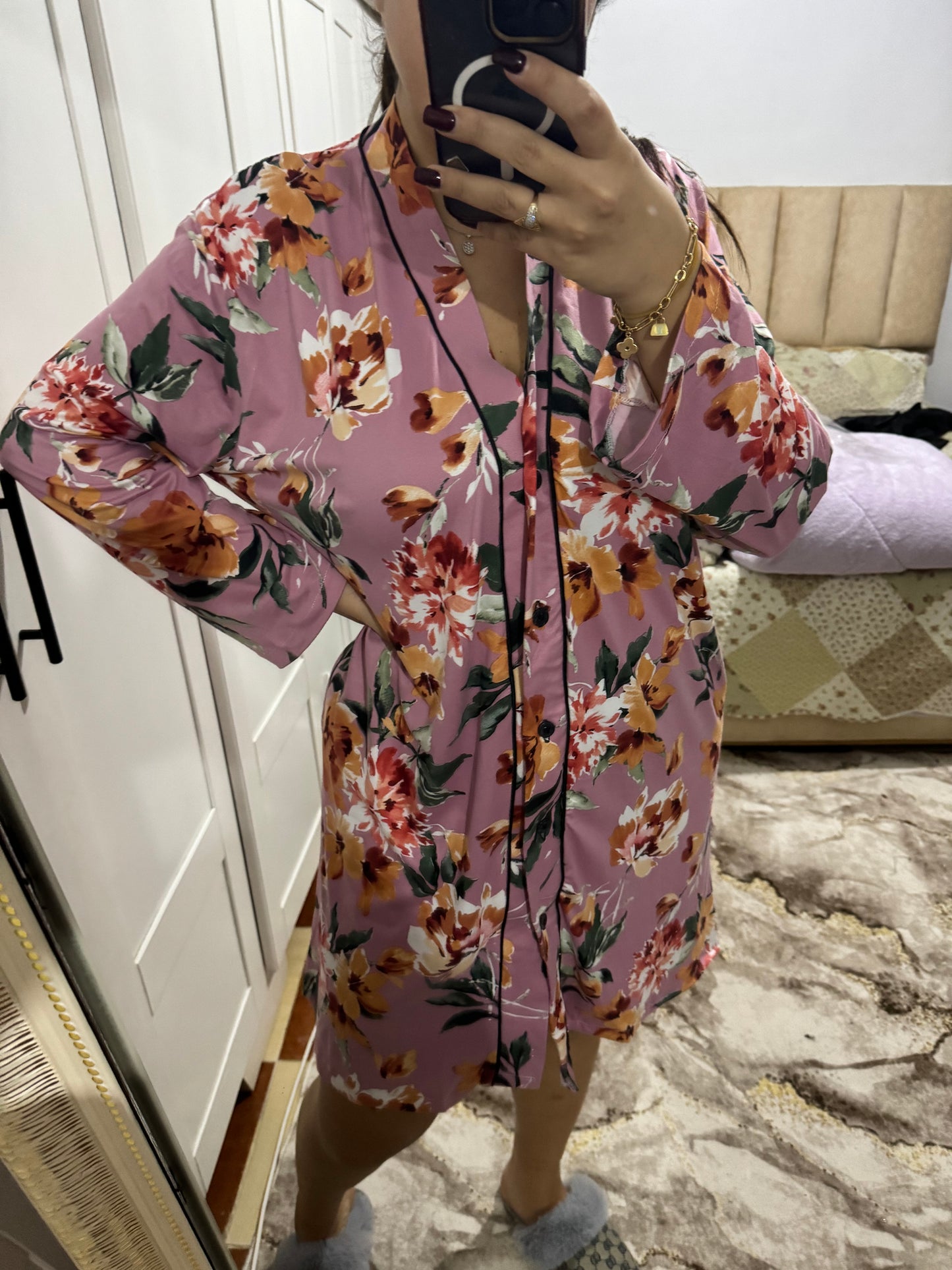 Robe chemise en coton égyptien